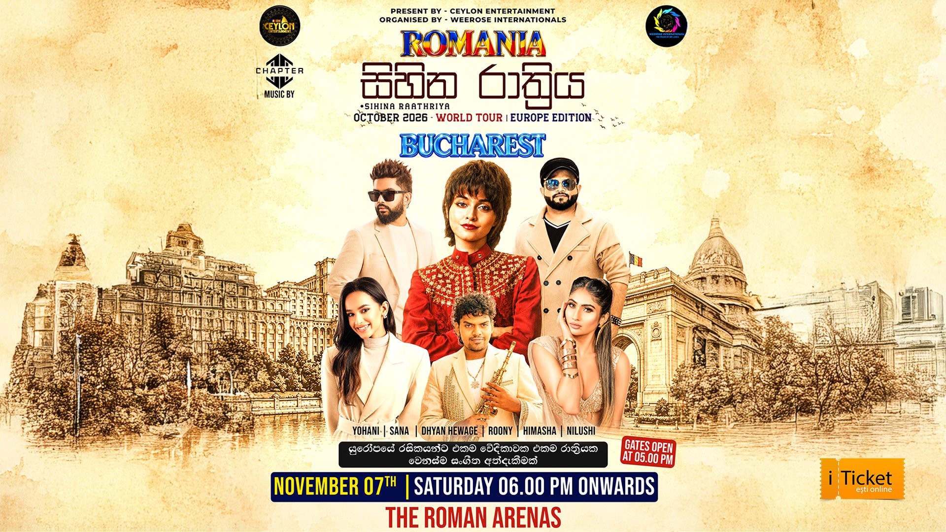 Sihina Raathriyak- Word tour (Europe Edition) Live în București!
